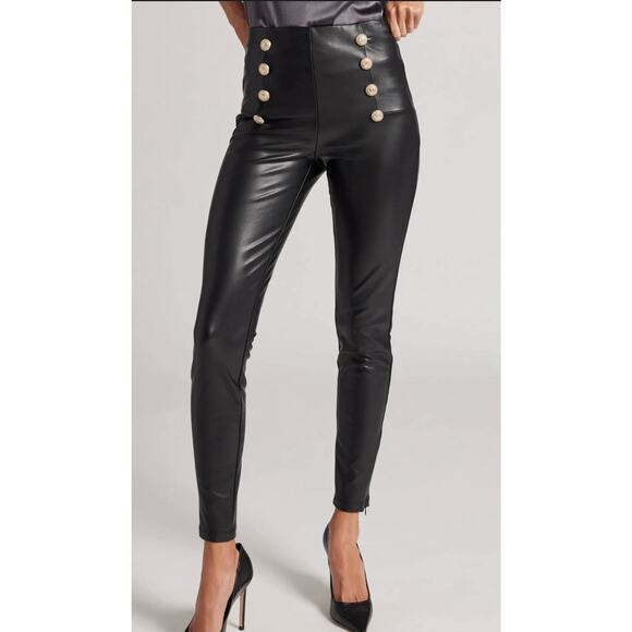 Generation Love Dawson Vegan Leather Button Leggings Black size XS - Picture 2 of 9